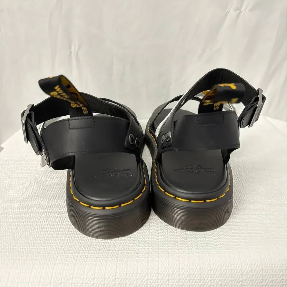Dr Martens Sandals Men's Size 14 Gryphon Black White Leather Platform New